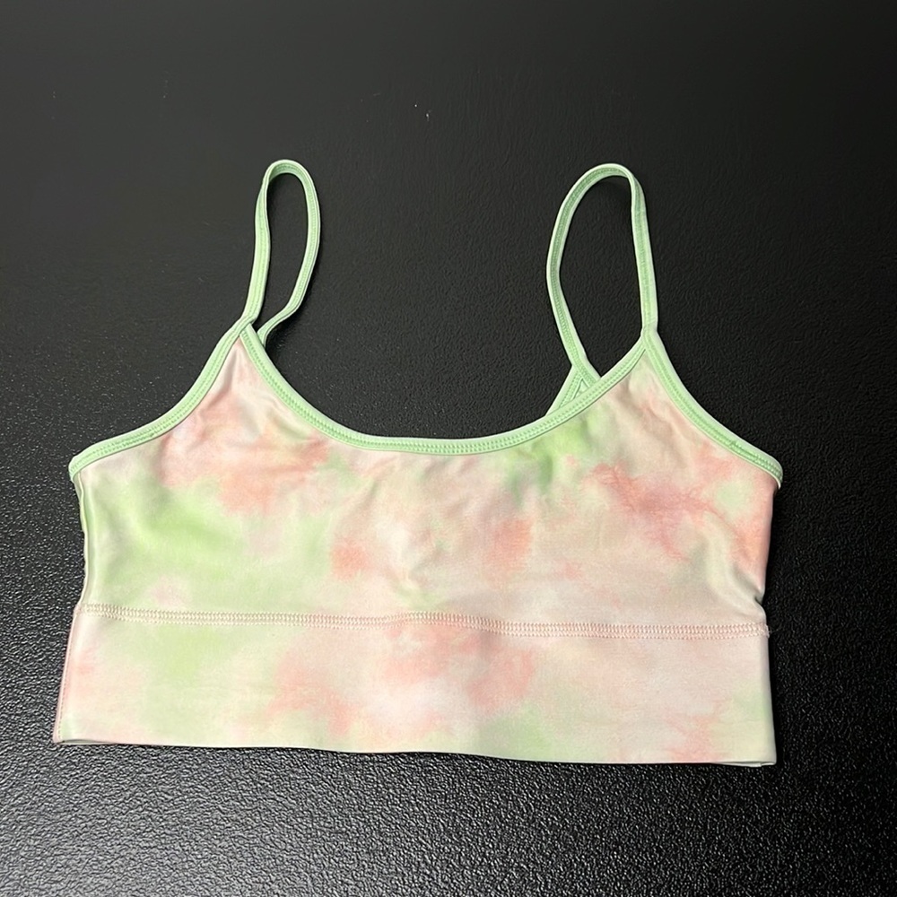 Fabletics Lime Green & Pink Sports Bra